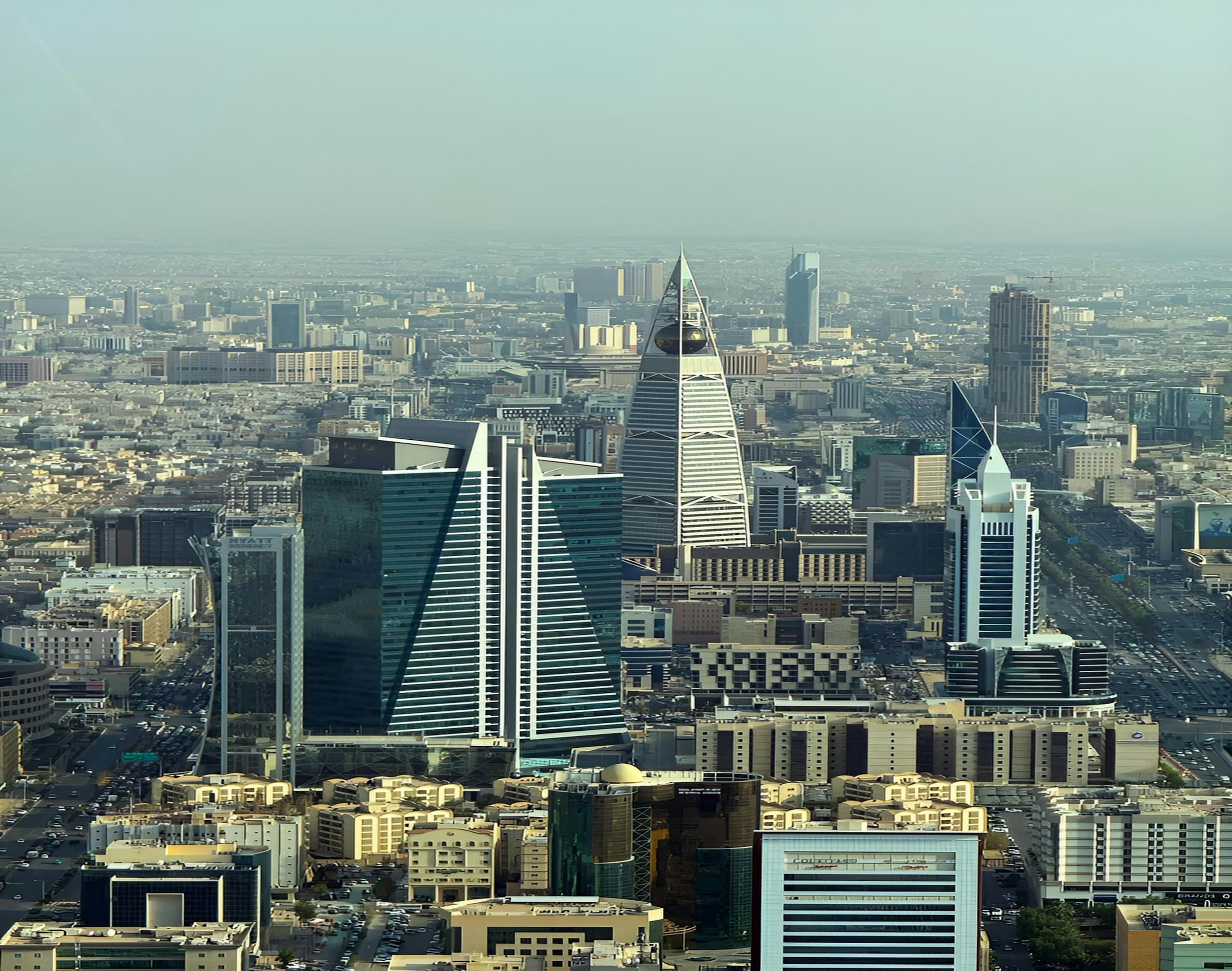 Riyadh skyline in afternoon haze